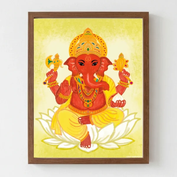 Kamal Asana Vinayaka Lord Ganesha canvas art