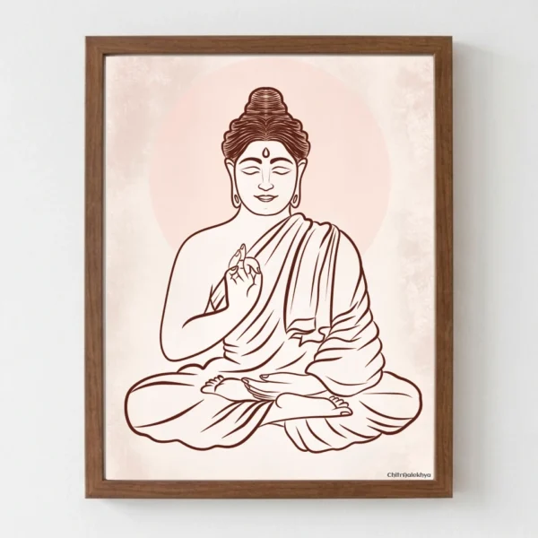 Minimalist Buddha single line art