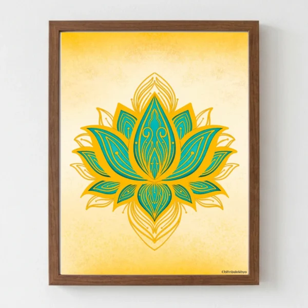 Citravalli Padma yellow lotus artwork with vibrant colours
