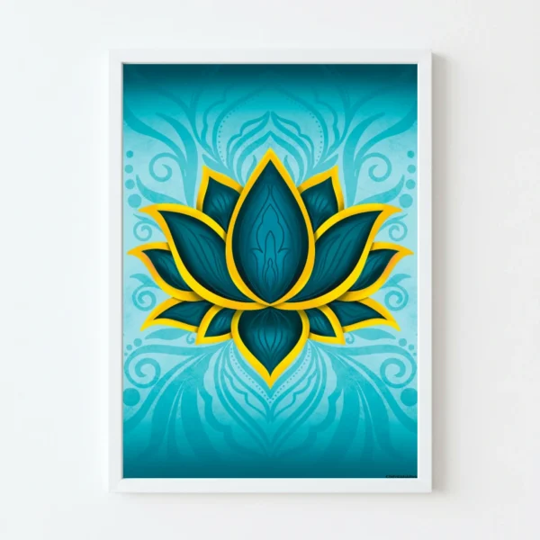 Neel Kamal – Turquoise Lotus Wall Art