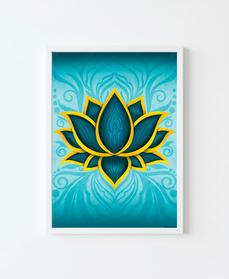 Neel Kamal – Turquoise Lotus Wall Art