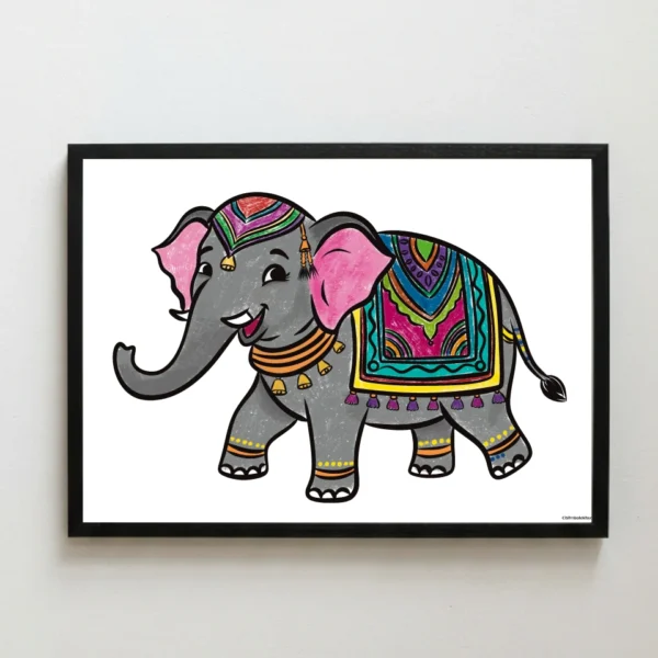 Rangin Haathi colourful elephant artwork by ChitrAalekhya