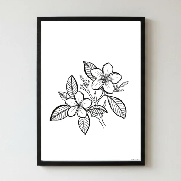 Campaka Rekhachitra Campaka flower floral line art