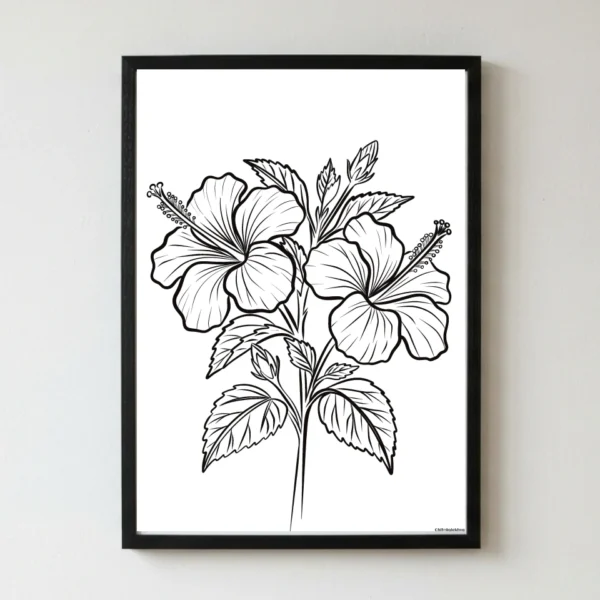 Japakusuma Rekhachitra Japakusuma flower floral line art