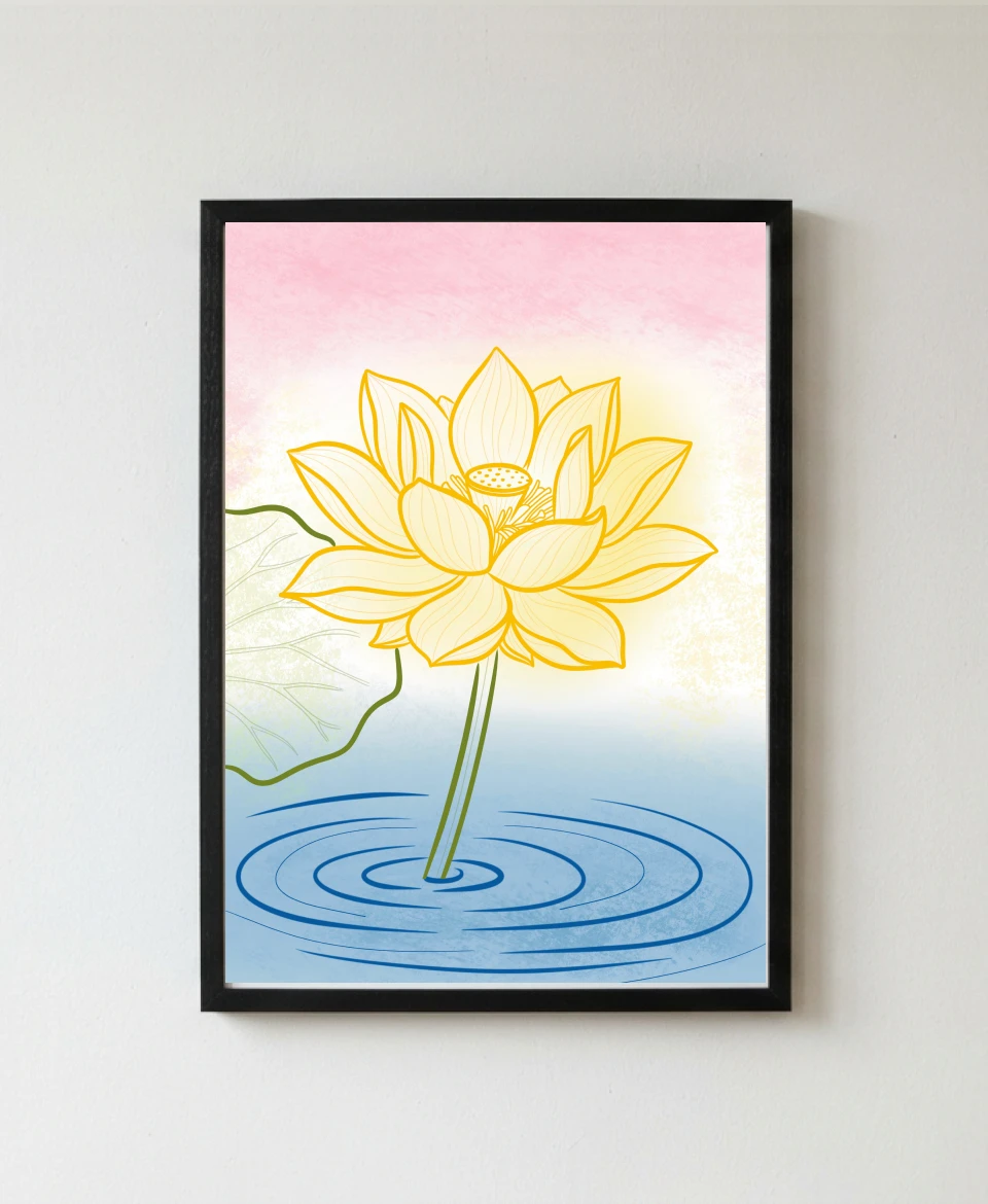 Saroruha botanical line art A4 canvas