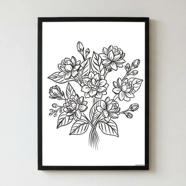 Malati Rekhachitra Malati flower floral line art