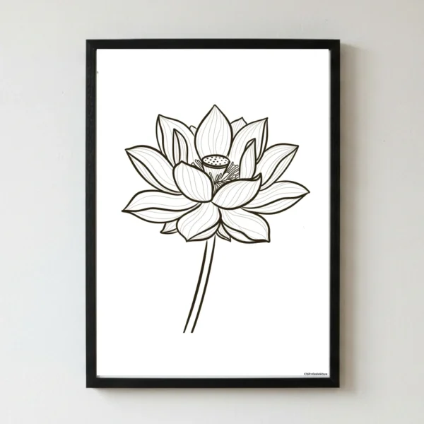 Padma Rekhachitra lotus floral line art